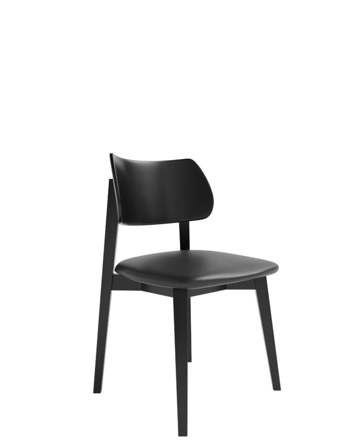 Krzesło KT63, tapicerowane siedzisko, stelaż bukowy, DREW-MARK