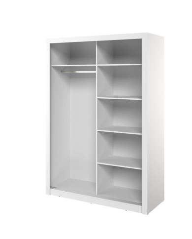 Szafa przesuwna, 150 cm, Arti AR-18, dwudrzwiowa, z lustrami, półki, drążek wieszakowy, biała, LENART Szafa przesuwna, 150 cm, Arti AR-18, dwudrzwiowa, z lustrami, półki, drążek wieszakowy, biała, LENART