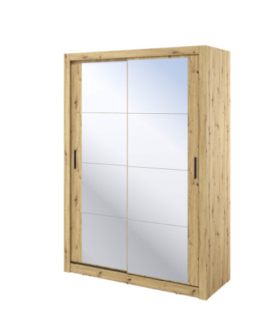 Szafa przesuwna, 150 cm, Arti AR-18, dwudrzwiowa, z lustrami, półki, drążek wieszakowy, dąb artisan, LENART Szafa przesuwna, 150 cm, Arti AR-18, dwudrzwiowa, z lustrami, półki, drążek wieszakowy, dąb artisan, LENART