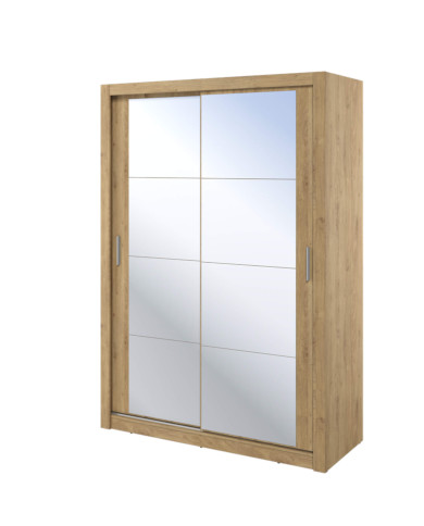 Szafa przesuwna, 150 cm, Arti AR-18, dwudrzwiowa, z lustrami, półki, drążek wieszakowy, dąb shetland, LENART Szafa przesuwna, 150 cm, Arti AR-18, dwudrzwiowa, z lustrami, półki, drążek wieszakowy, dąb shetland, LENART
