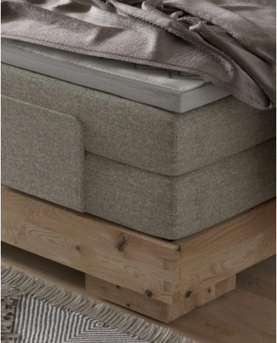Łóżko kontynentalne Valsen 140x200 cm, boxspring, elektrycznie regulowane, tapicerowane, materace, elementy dębowe, Wersal Łóżko kontynentalne Valsen 140x200 cm, boxspring, elektrycznie regulowane, tapicerowane, materace, elementy dębowe, Wersal