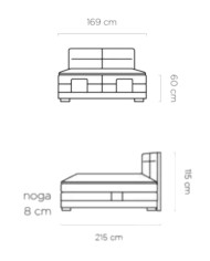 Łóżko kontynentalne Valsen 160x200 cm, boxspring, elektrycznie regulowane, tapicerowane, materace, elementy dębowe, Wersal