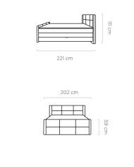 Łóżko kontynentalne Stella 180x200 cm, boxspring, tapicerowane, materace, pojemniki, Wersal