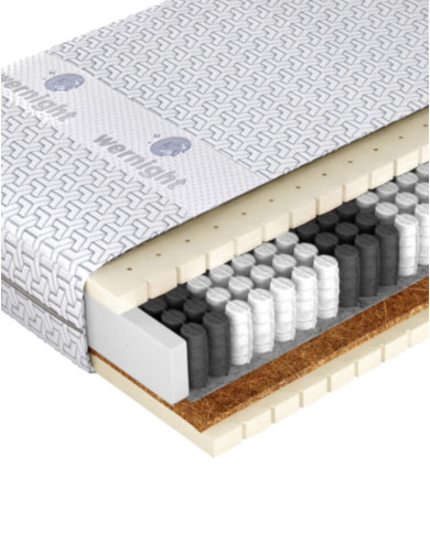 Materac Comfort Active, 90x200 cm, wysoki, dwustronny, lateks, kokos, wysokie sprężyny, zdejmowany pokrowiec, H3, Wersal Materac Comfort Active, 90x200 cm, wysoki, dwustronny, lateks, kokos, wysokie sprężyny, zdejmowany pokrowiec, H3, Wersal