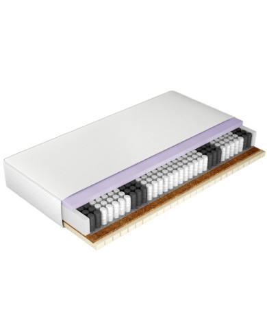 Materac Comfort Care, 80x200 cm, wysoki, dwustronny, lateks, kokos, sprężyny kieszeniowe, zdejmowany pokrowiec, H2/H3, Wersal