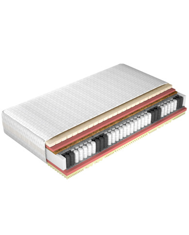 Materac Comfort Full, 100x200 cm, wysoki, dwustronny, lateks, kokos, visco, sprężyny wysokie, zdejmowany pokrowiec, H3, WERSAL