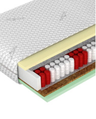 Materac Grand Prime, 90x200 cm, dwustronny, pianka BIO, pianka HR, sprężyny kieszeniowe, zdejmowany pokrowiec, H1/H2, WERSAL