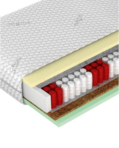 Materac Grand Prime, 100x200 cm, dwustronny, pianka BIO, pianka HR, sprężyny kieszeniowe, zdejmowany pokrowiec, H1/H2, WERSAL Materac Grand Prime, 100x200 cm, dwustronny, pianka BIO, pianka HR, sprężyny kieszeniowe, zdejmowany pokrowiec, H1/H2, WERSAL