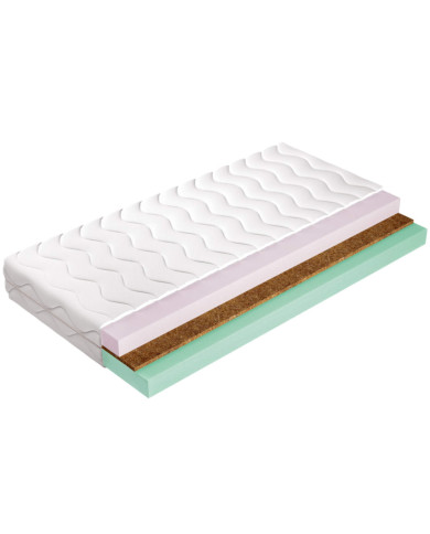 Materac Live Kokos, 90x200 cm, dwustronny, wysokoelastyczny, pianka HR, pianka BIO, kokos, zdejmowany pokrowiec, H2, WERSAL