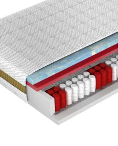 Materac Magic Ragone, 100x200 cm, dwustronny, pianka hybrydowa, sprężyny kieszeniowe, zdejmowany pokrowiec, H2, WERSAL