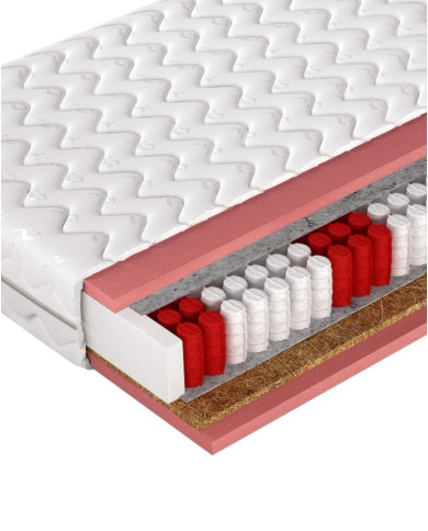 Materac Pocket Kokos, 90x200 cm, dwustronny, kokos, sprężyny kieszeniowe, zdejmowany pokrowiec, H2/H3, WERSAL Materac Pocket Kokos, 90x200 cm, dwustronny, kokos, sprężyny kieszeniowe, zdejmowany pokrowiec, H2/H3, WERSAL