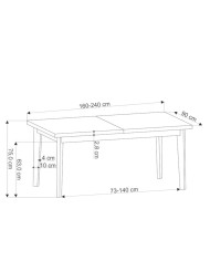 Stół prostokątny Edmondo, rozkładany, 160-240/90/75 cm, dąb naturalny, HALMAR