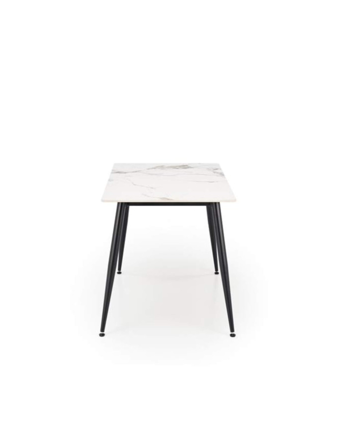 Stół Emilio 120, biały marmur/ czarny, 120/70/76 cm