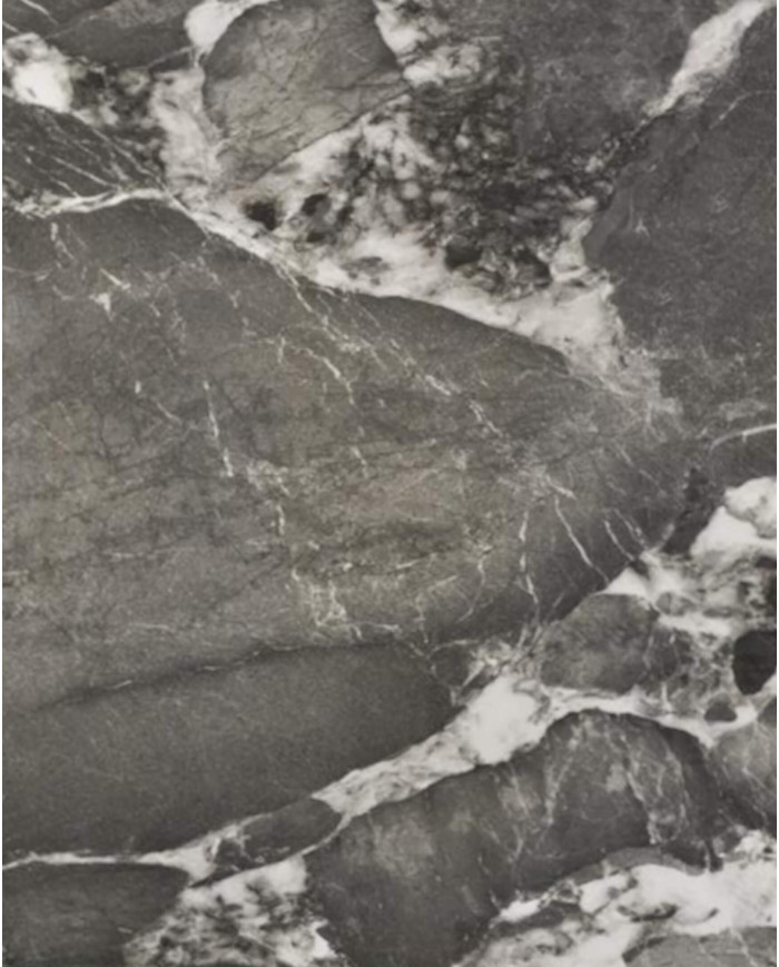 Stół Felix, rozkładany, popielaty marmur/ czarny, 141-201/81/76 cm