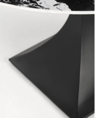 Stół kolumnowy Manuel, spiek czarny marmur/ czarny, 120/120/77 cm