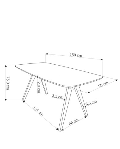 Stół prostokątny Miguel, orzechowy, 160/90/75 cm, HALMAR Stół prostokątny Miguel, orzechowy, 160/90/75 cm, HALMAR