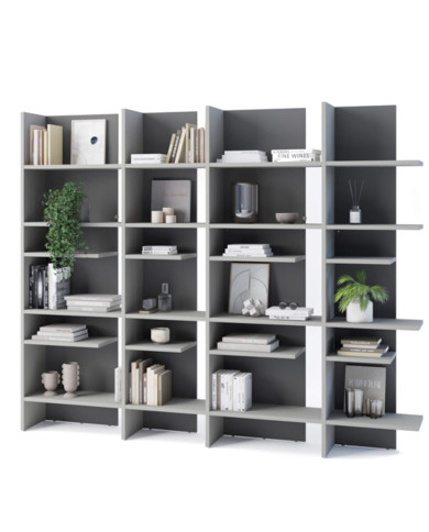 Regał Fitt FL-01L, lewy z oświetleniem, metalic ciemny/ metalic jasny, LENART Regał Fitt FL-01L, lewy z oświetleniem, metalic ciemny/ metalic jasny, LENART