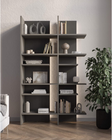 Regał Fitt FL-01L, lewy z oświetleniem, metalic ciemny/ metalic jasny, LENART Regał Fitt FL-01L, lewy z oświetleniem, metalic ciemny/ metalic jasny, LENART