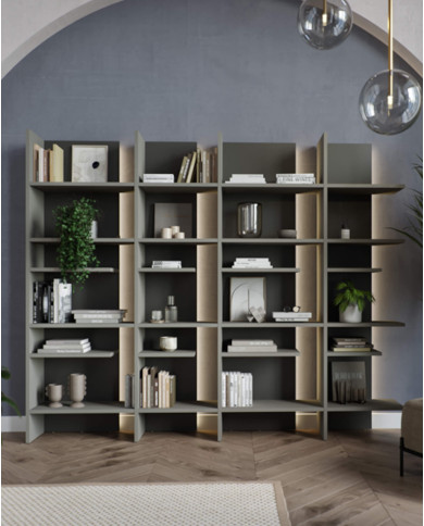 Regał Fitt FL-01L, lewy z oświetleniem, metalic ciemny/ metalic jasny, LENART Regał Fitt FL-01L, lewy z oświetleniem, metalic ciemny/ metalic jasny, LENART