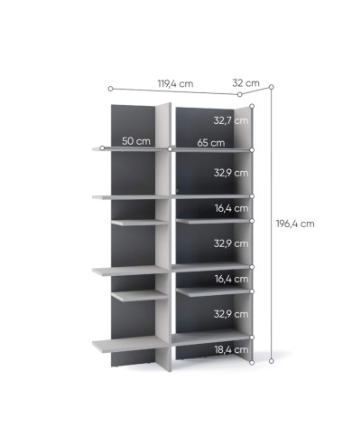 Regał Fitt FL-01P, prawy z oświetleniem, metalic ciemny/ metalic jasny, LENART Regał Fitt FL-01P, prawy z oświetleniem, metalic ciemny/ metalic jasny, LENART