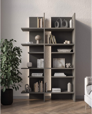 Regał Fitt FL-01P, prawy z oświetleniem, metalic ciemny/ metalic jasny, LENART Regał Fitt FL-01P, prawy z oświetleniem, metalic ciemny/ metalic jasny, LENART