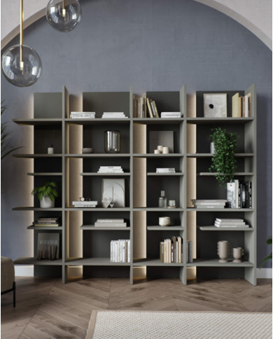 Regał Fitt FL-01P, prawy z oświetleniem, metalic ciemny/ metalic jasny, LENART Regał Fitt FL-01P, prawy z oświetleniem, metalic ciemny/ metalic jasny, LENART