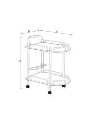 Stolik kawowy BAR-4 barek na kółkach, HALMAR