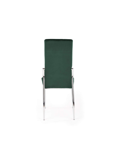 Nowoczesne, wysokie krzesło K416, ciemnozielone, dekoracyjne przeszycia, noga chrom, HALMAR Nowoczesne, wysokie krzesło K416, ciemnozielone, dekoracyjne przeszycia, noga chrom, HALMAR