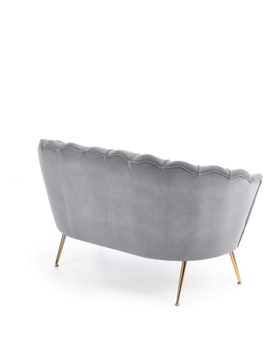 Sofa Amorinito 2 XL, pionowe przeszycia, popielata, nogi metalowe złote, HALMAR Sofa Amorinito 2 XL, pionowe przeszycia, popielata, nogi metalowe złote, HALMAR