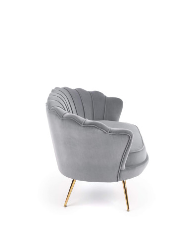 Sofa Amorinito 2 XL, pionowe przeszycia, popielata, nogi metalowe złote, HALMAR Sofa Amorinito 2 XL, pionowe przeszycia, popielata, nogi metalowe złote, HALMAR