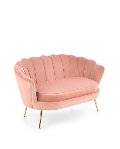 Sofa Amorinito 2 XL, pionowe przeszycia, różowa, nogi metalowe złote, HALMAR Sofa Amorinito 2 XL, pionowe przeszycia, różowa, nogi metalowe złote, HALMAR