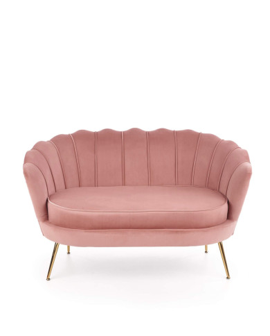 Sofa Amorinito 2 XL, pionowe przeszycia, różowa, nogi metalowe złote, HALMAR Sofa Amorinito 2 XL, pionowe przeszycia, różowa, nogi metalowe złote, HALMAR