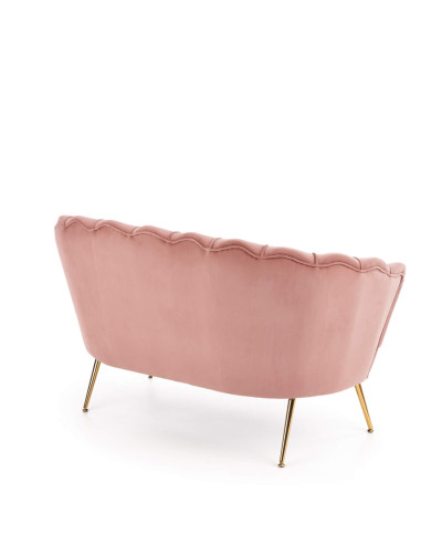 Sofa Amorinito 2 XL, pionowe przeszycia, różowa, nogi metalowe złote, HALMAR Sofa Amorinito 2 XL, pionowe przeszycia, różowa, nogi metalowe złote, HALMAR