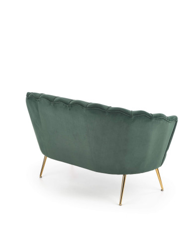 Sofa Amorinito 2 XL, pionowe przeszycia, ciemnozielona, nogi metalowe złote, HALMAR Sofa Amorinito 2 XL, pionowe przeszycia, ciemnozielona, nogi metalowe złote, HALMAR