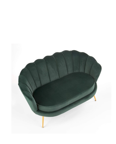 Sofa Amorinito 2 XL, pionowe przeszycia, ciemnozielona, nogi metalowe złote, HALMAR Sofa Amorinito 2 XL, pionowe przeszycia, ciemnozielona, nogi metalowe złote, HALMAR