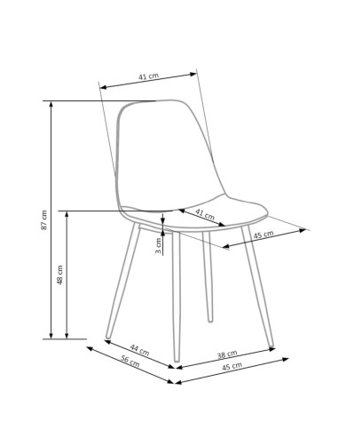 Nowoczesne krzesło K417, ciemnozielone, dekoracyjne przeszycia, metalowe nogi, HALMAR Nowoczesne krzesło K417, ciemnozielone, dekoracyjne przeszycia, metalowe nogi, HALMAR