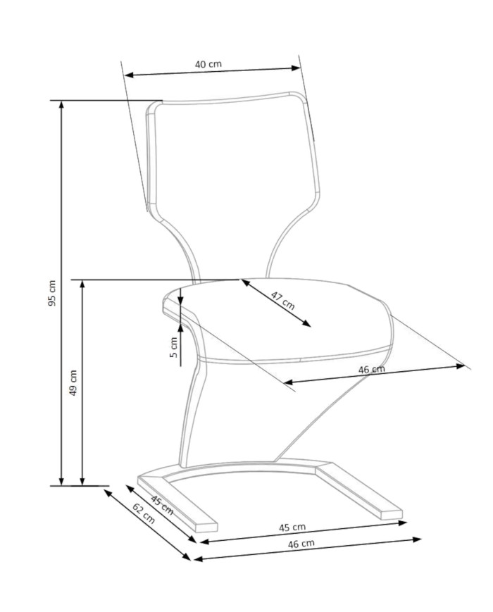 Krzesło K307 Popielate/czarne