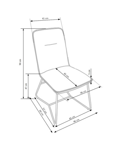 Nowoczesne krzesło K390, kremowe/ciemny popiel, metalowe chromowane złote nogi, HALMAR Nowoczesne krzesło K390, kremowe/ciemny popiel, metalowe chromowane złote nogi, HALMAR