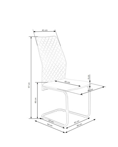 Nowoczesne krzesło K444, ciemnozielone, ozdobne przeszycia, metalowa czarna płoza, HALMAR Nowoczesne krzesło K444, ciemnozielone, ozdobne przeszycia, metalowa czarna płoza, HALMAR