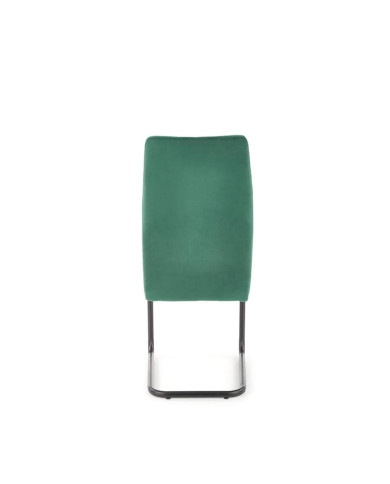 Nowoczesne krzesło K444, ciemnozielone, ozdobne przeszycia, metalowa czarna płoza, HALMAR Nowoczesne krzesło K444, ciemnozielone, ozdobne przeszycia, metalowa czarna płoza, HALMAR