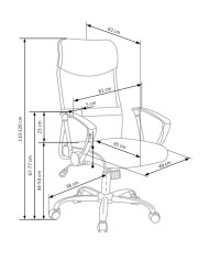 Fotel biurowy z podłokietnikami Vire, brązowy, mechanizm Tilt, tkanina membranowa, siatka, HALMAR