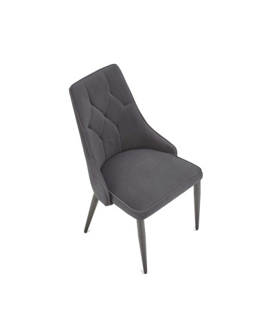 Krzesło K365, nowoczesne, wysokie, popielata tapicerka, metalowe czarne nogi, HALMAR Krzesło K365, nowoczesne, wysokie, popielata tapicerka, metalowe czarne nogi, HALMAR