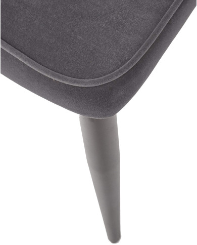 Krzesło K365, nowoczesne, wysokie, popielata tapicerka, metalowe czarne nogi, HALMAR Krzesło K365, nowoczesne, wysokie, popielata tapicerka, metalowe czarne nogi, HALMAR