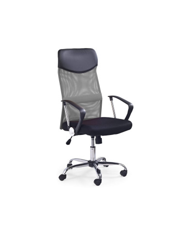 Fotel biurowy z podłokietnikami Vire, popielaty, mechanizm Tilt, tkanina membranowa, siatka, HALMAR Fotel biurowy z podłokietnikami Vire, popielaty, mechanizm Tilt, tkanina membranowa, siatka, HALMAR