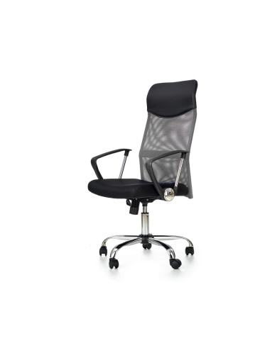 Fotel biurowy z podłokietnikami Vire, popielaty, mechanizm Tilt, tkanina membranowa, siatka, HALMAR Fotel biurowy z podłokietnikami Vire, popielaty, mechanizm Tilt, tkanina membranowa, siatka, HALMAR