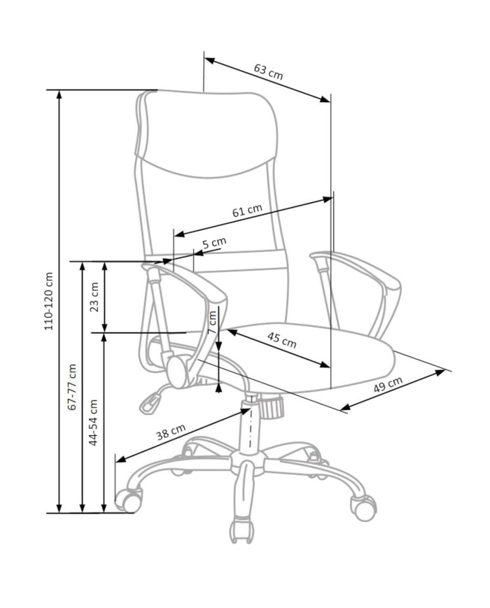 Fotel biurowy z podłokietnikami Vire, biały, mechanizm Tilt, tkanina membranowa, siatka, HALMAR