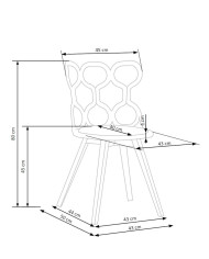 Krzesło K308 Białe/ popiel