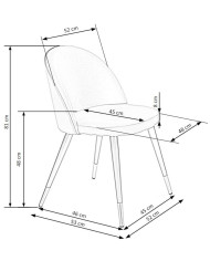 Nowoczesne krzesło K315, ciemnozielone, nogi metalowe czarno-złote, HALMAR