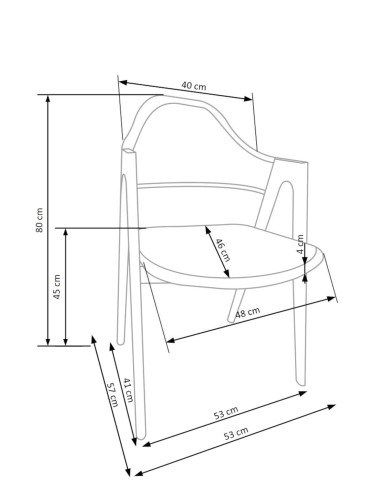 Krzesło z podłokietnikami K344, beżowe, nogi metalowe ciemny orzechowe, HALMAR Krzesło z podłokietnikami K344, beżowe, nogi metalowe ciemny orzechowe, HALMAR