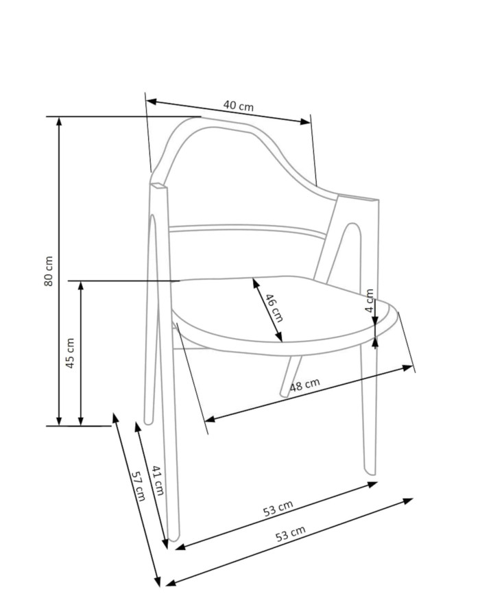 Krzesło z podłokietnikami K344, beżowe, nogi metalowe ciemny orzechowe, HALMAR